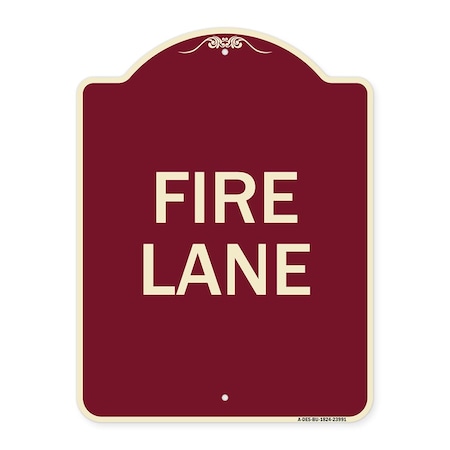 Signmission Fire Lane Supplementary Heavy-Gauge Aluminum Architectural Sign, 24" x 18", BU-1824-23991 A-DES-BU-1824-23991